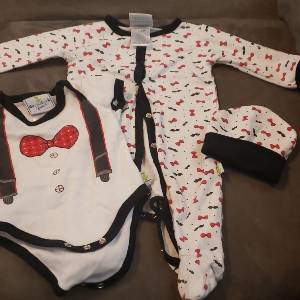 Bowtie footies and onesie